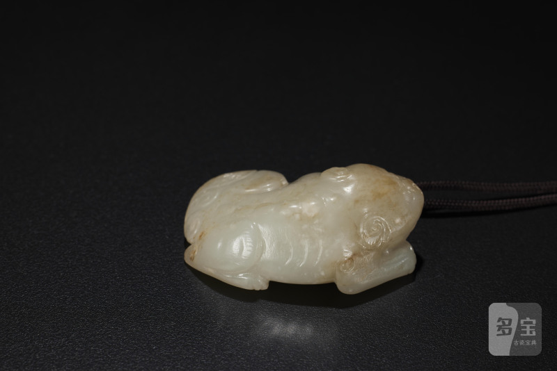 清  白玉雕瑞兽 - 图5